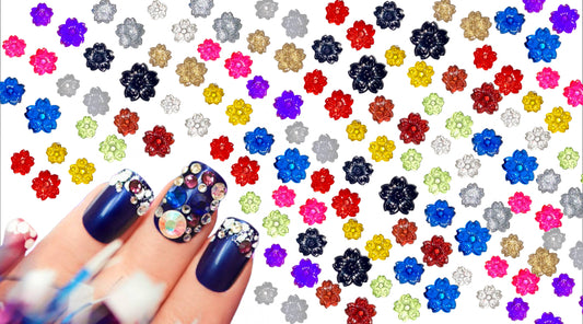 3D Mini 5 Petal Flower Nail Art Charms Decor for Manicure DIY Crafts Jewelry Accessories