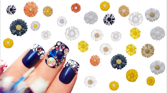 3D Mini Daisy Flower Nail Art Charms Decor for Manicure DIY Crafts Jewelry Accessories