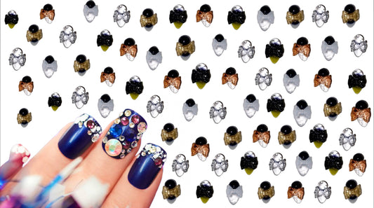 3D Mini Bow-Bee Nail Art Charms Decor for Manicure DIY Crafts Jewelry Accessories