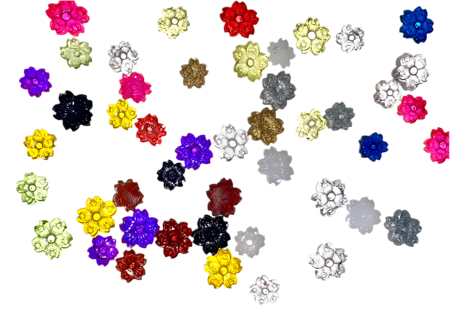 3D Mini 5 Petal Flower Nail Art Charms Decor for Manicure DIY Crafts Jewelry Accessories