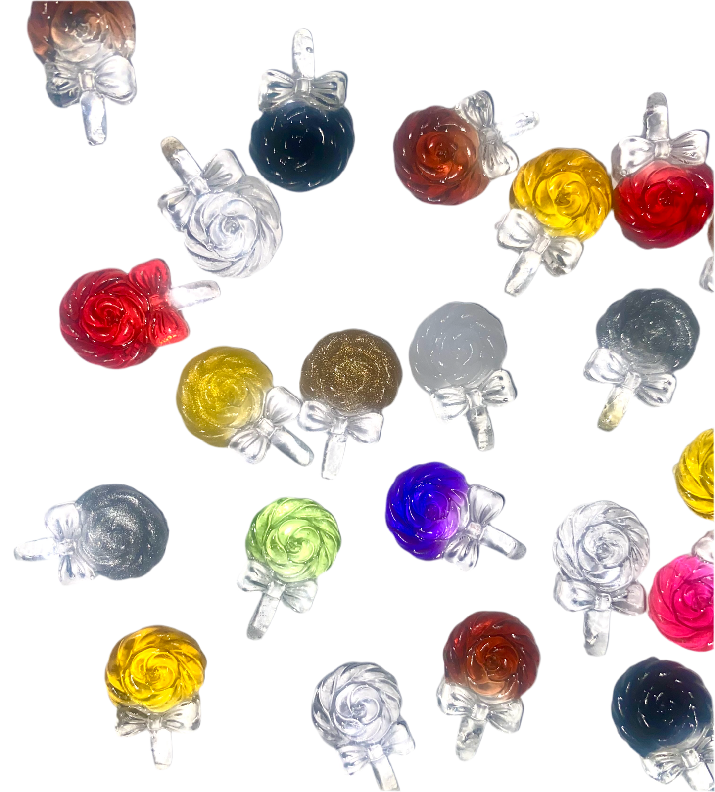 3D Lollipop with Bow Nail Art Charms Decor for Manicure DIY Crafts Jewelry Accessories