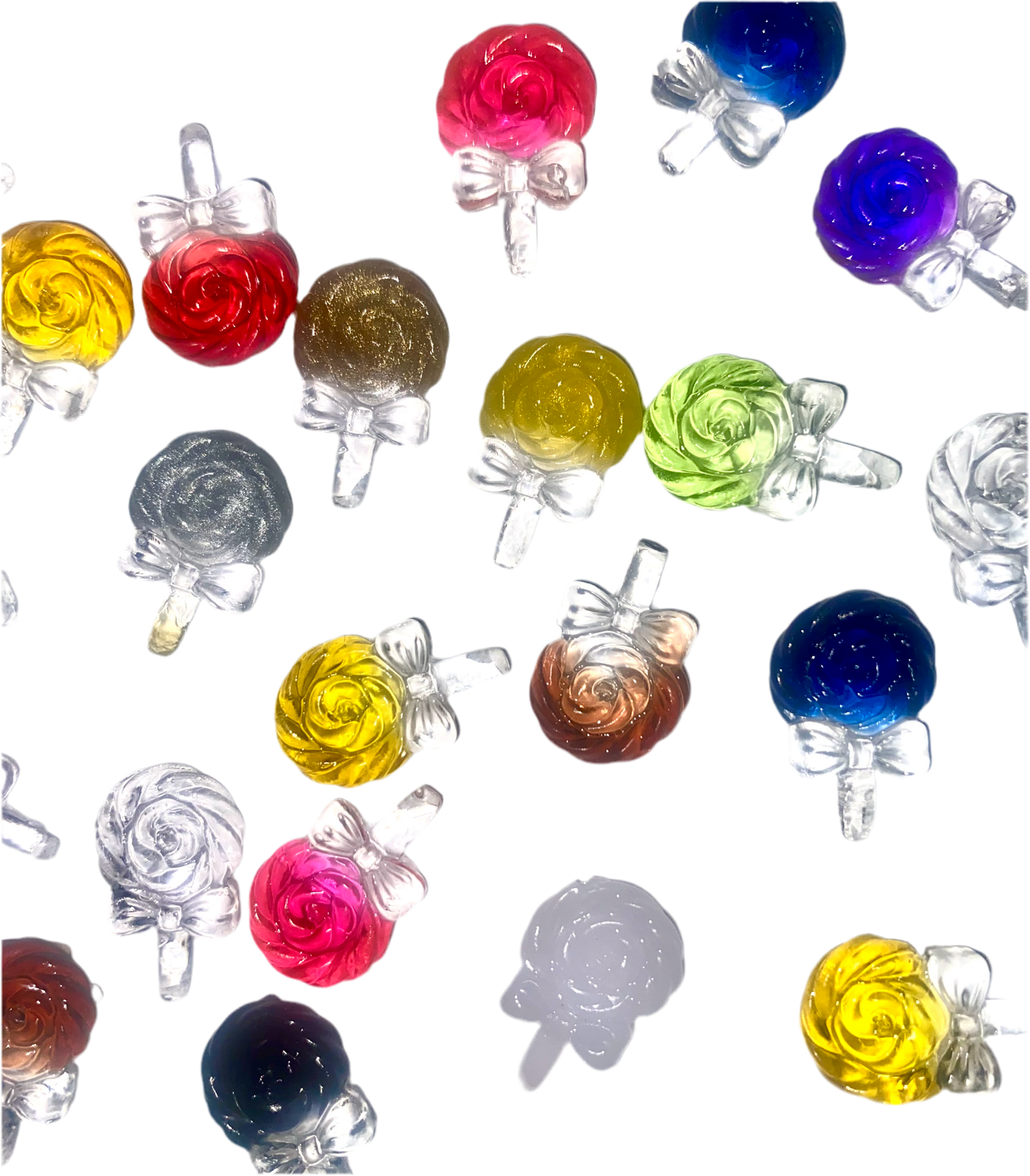 3D Lollipop with Bow Nail Art Charms Decor for Manicure DIY Crafts Jewelry Accessories