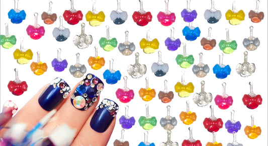 3D Mini Guitar with Bow Nail Art Charms Decor for Manicure DIY Crafts Jewelry Accessories