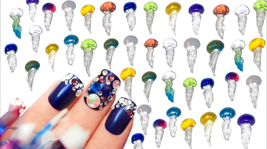 3D Mini JellyFish Nail Art Charms Decor for Manicure DIY Crafts Jewelry Accessories